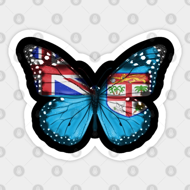 Fijian Flag  Butterfly - Gift for Fijian From Fiji Sticker by Country Flags